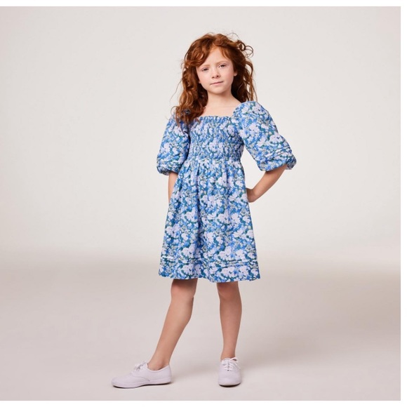 Janie and Jack Natalie Smocked Bubble Sleeves Dress - Picture 3 of 12